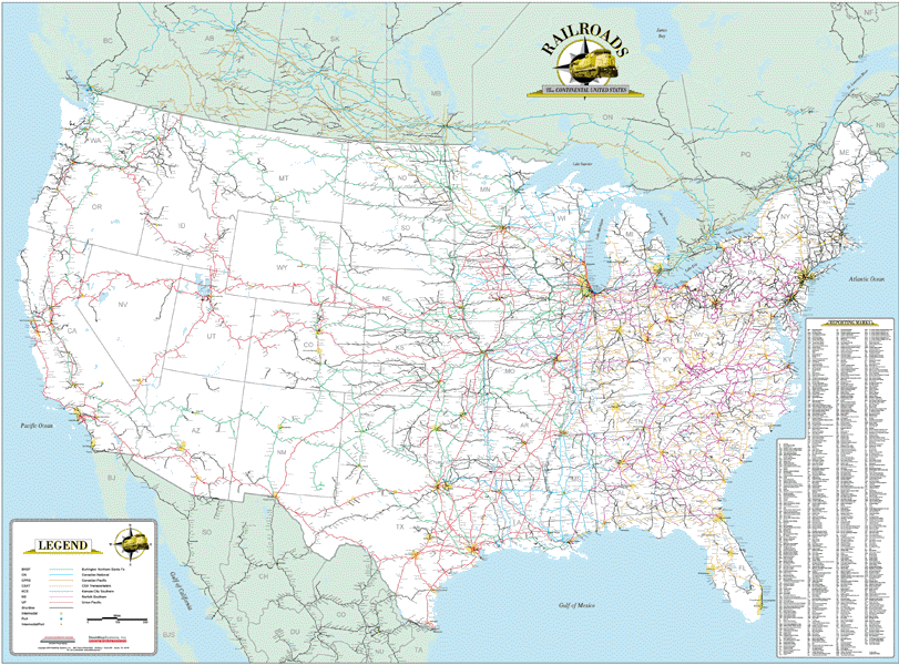 map of usa with states and cities. Continental United States