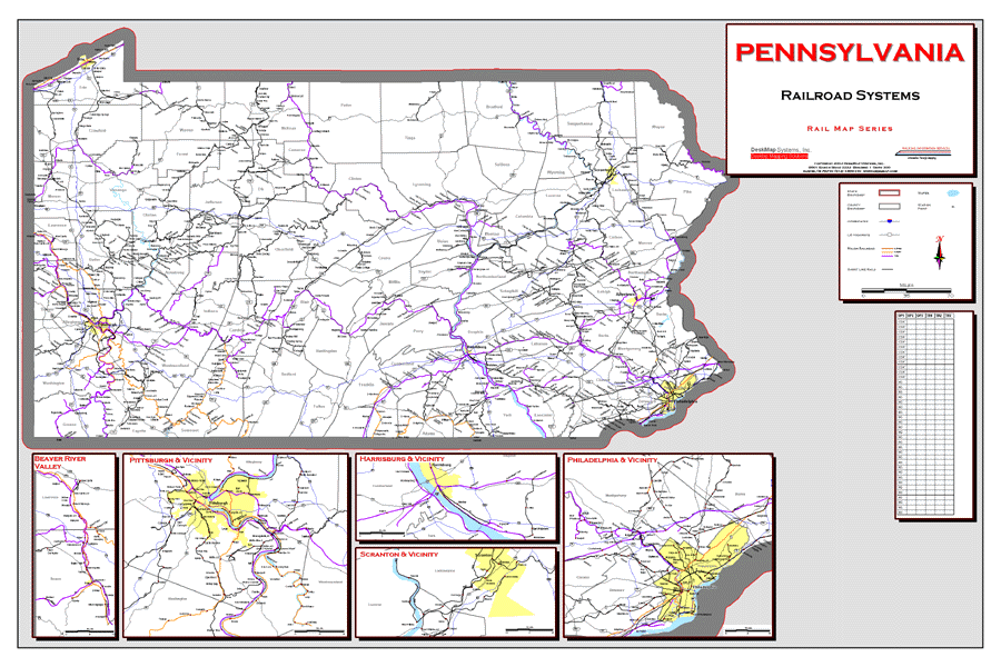 Map Of Pennsylvania Rivers. Pennsylvania Railroad Systems